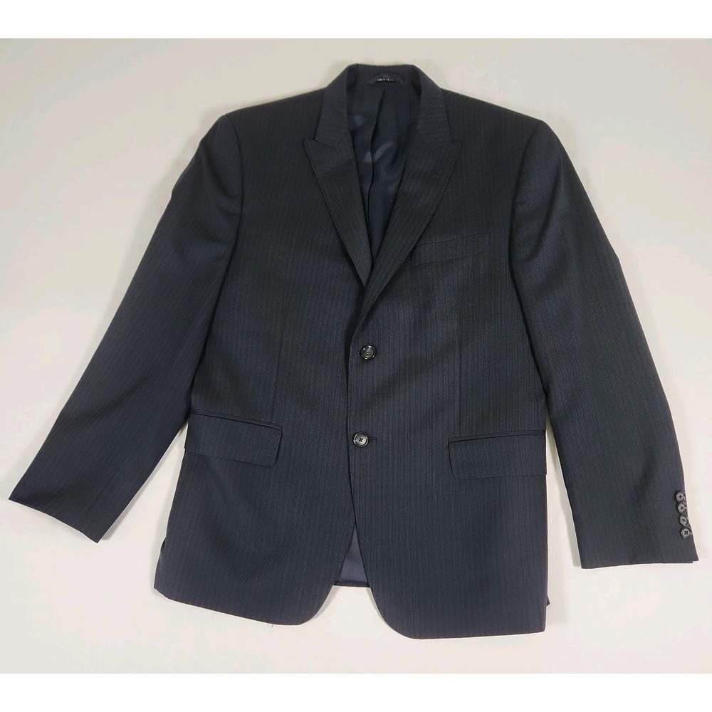 Moores Men 39R Navy Pinstripe Wool 2B Blazer
